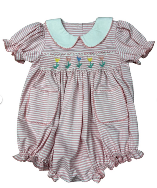 Tilly's Tulips smocked bubble