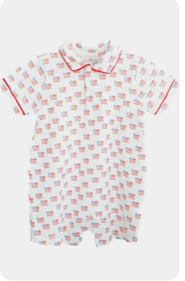 Red, white, and blue harold romper