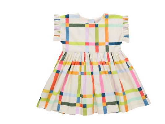 Girls Adaline Dress- Multi Tattersall
