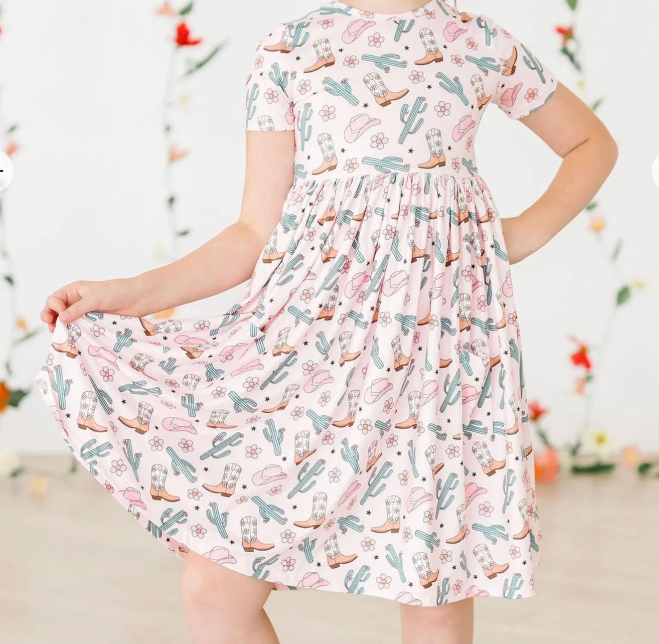 Cactus Cowgirl S/S Pocket Twirl Dress