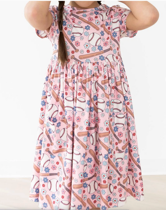 Batter Up S/S Pocket Twirl Dress
