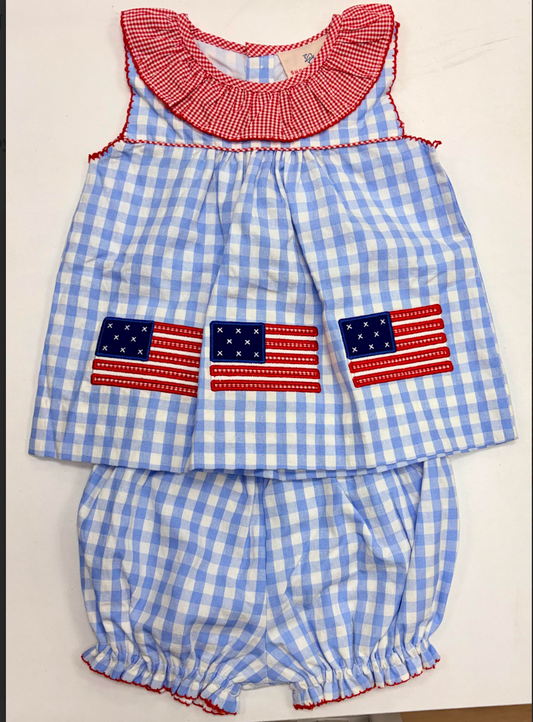 American Flag Applique Bloomer Set