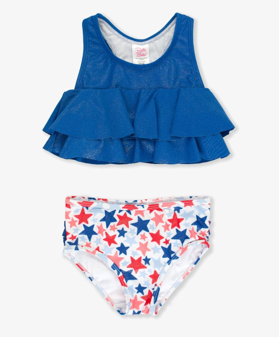 Shimmer Star-Spangled Flounce Bikini Swimsuit