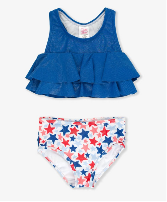 Shimmer Star-Spangled Flounce Bikini Swimsuit