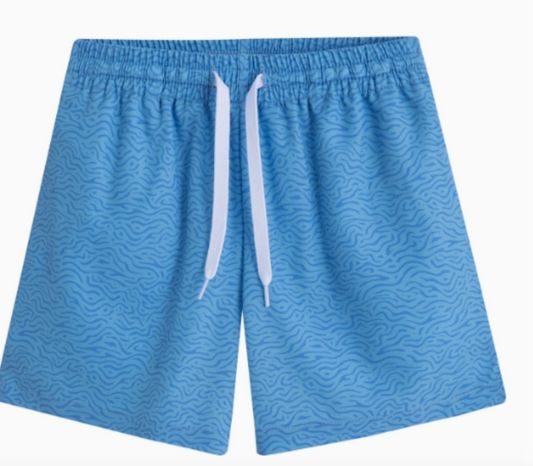 Swim Trunks - Light Blue Topo