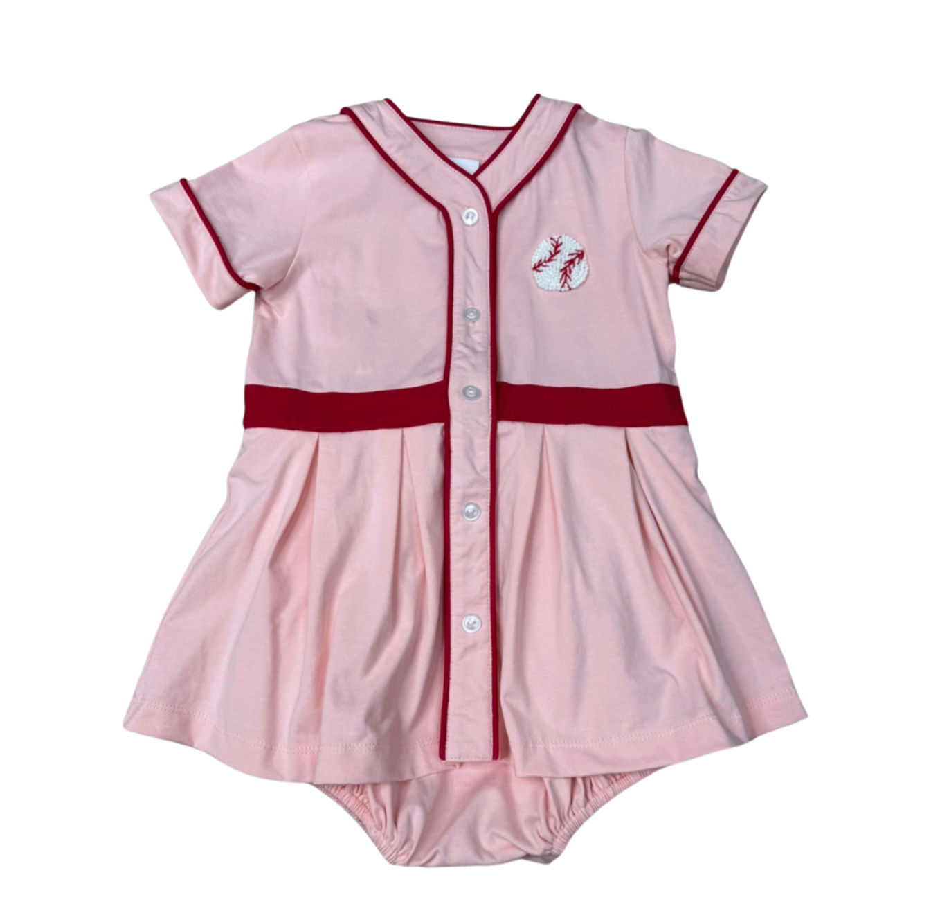 Girls Play Baseball Skirted Bubble