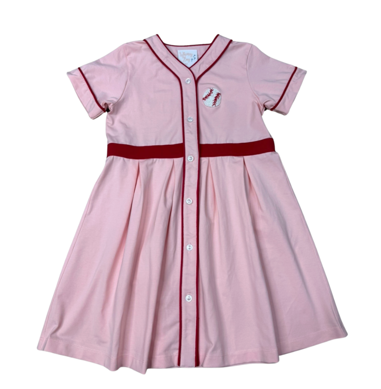 Girls Play Baseball Dress- pink