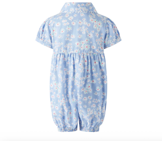 Daisy Blue Button Front Babysuit