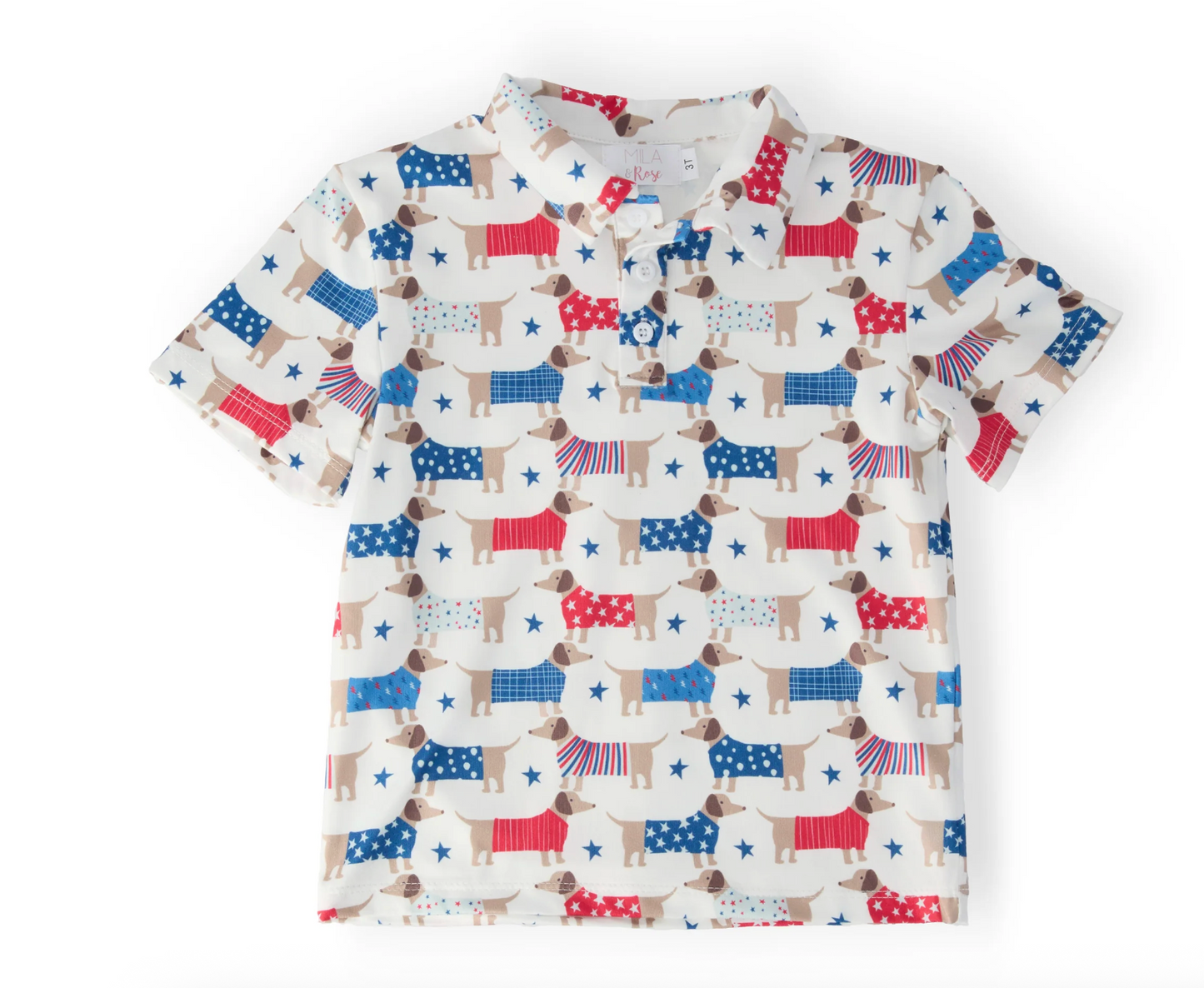 Boys Patriotic Pups S/S Polo