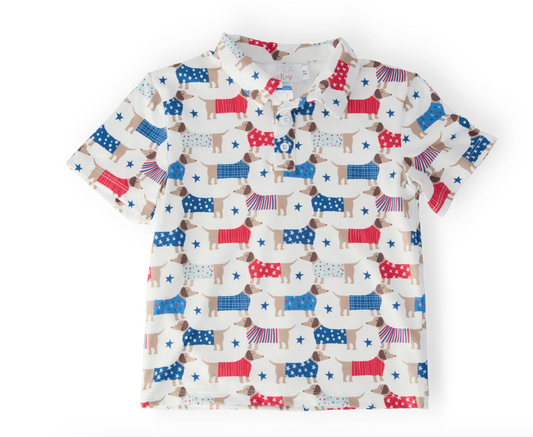 Boys Patriotic Pups S/S Polo