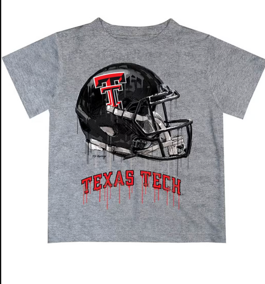 SS TShirt TexasTech Dripping Football Helmet