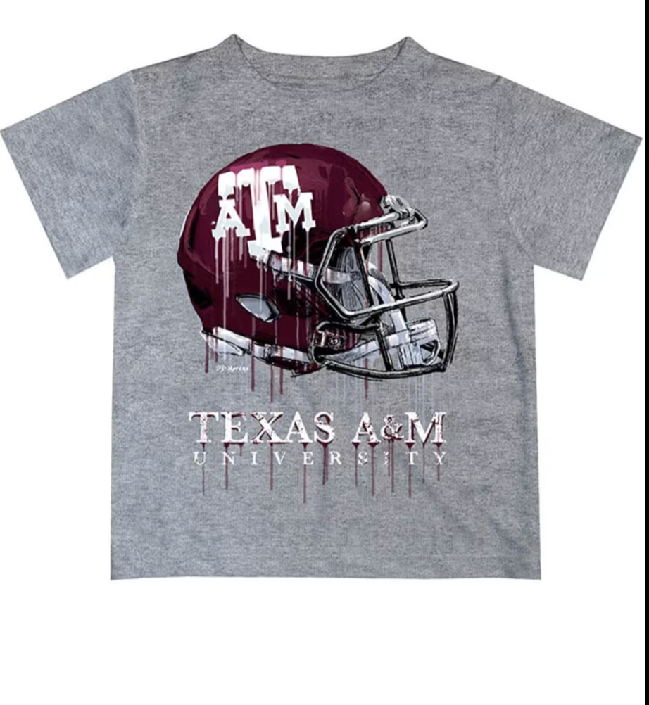 SS TShirt TAMU Dripping Football Helmet