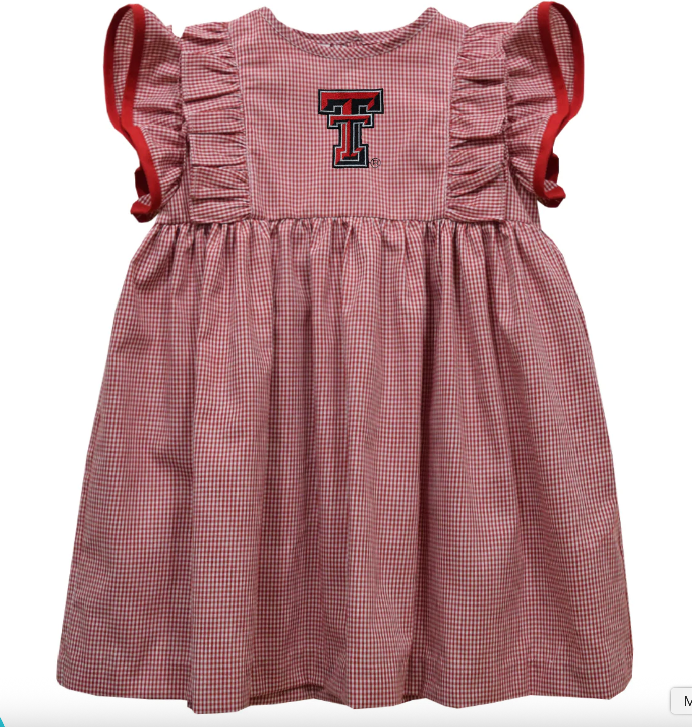 Texas Tech Embroidered Red Gingham Dress