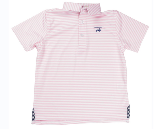 Albatross Polo - Blush / White Stripe