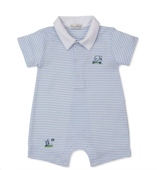 Golf Championship Blue Stripe Playsuit w/ Collar