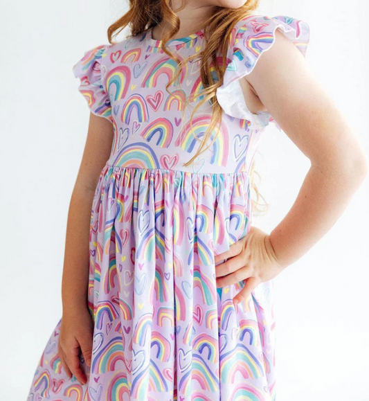 Rainbow Dreams Flutter Twirl Dress