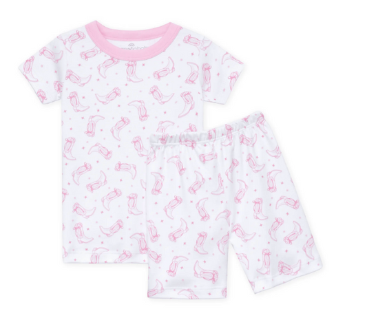 Darling Cowboy Boots Short Pajamas - Pink