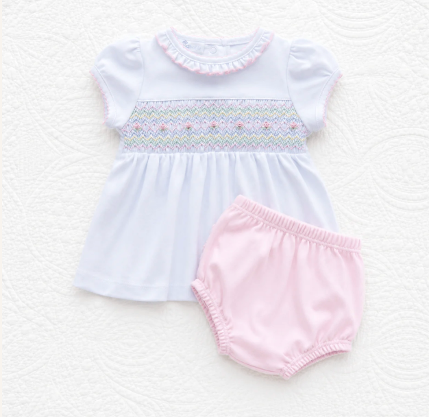 Junie's Classics Smocked Ruffle Diaper Cover Set