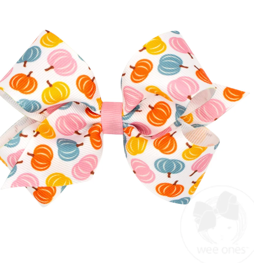 Harvest Print Grosgrain Hair Bow
