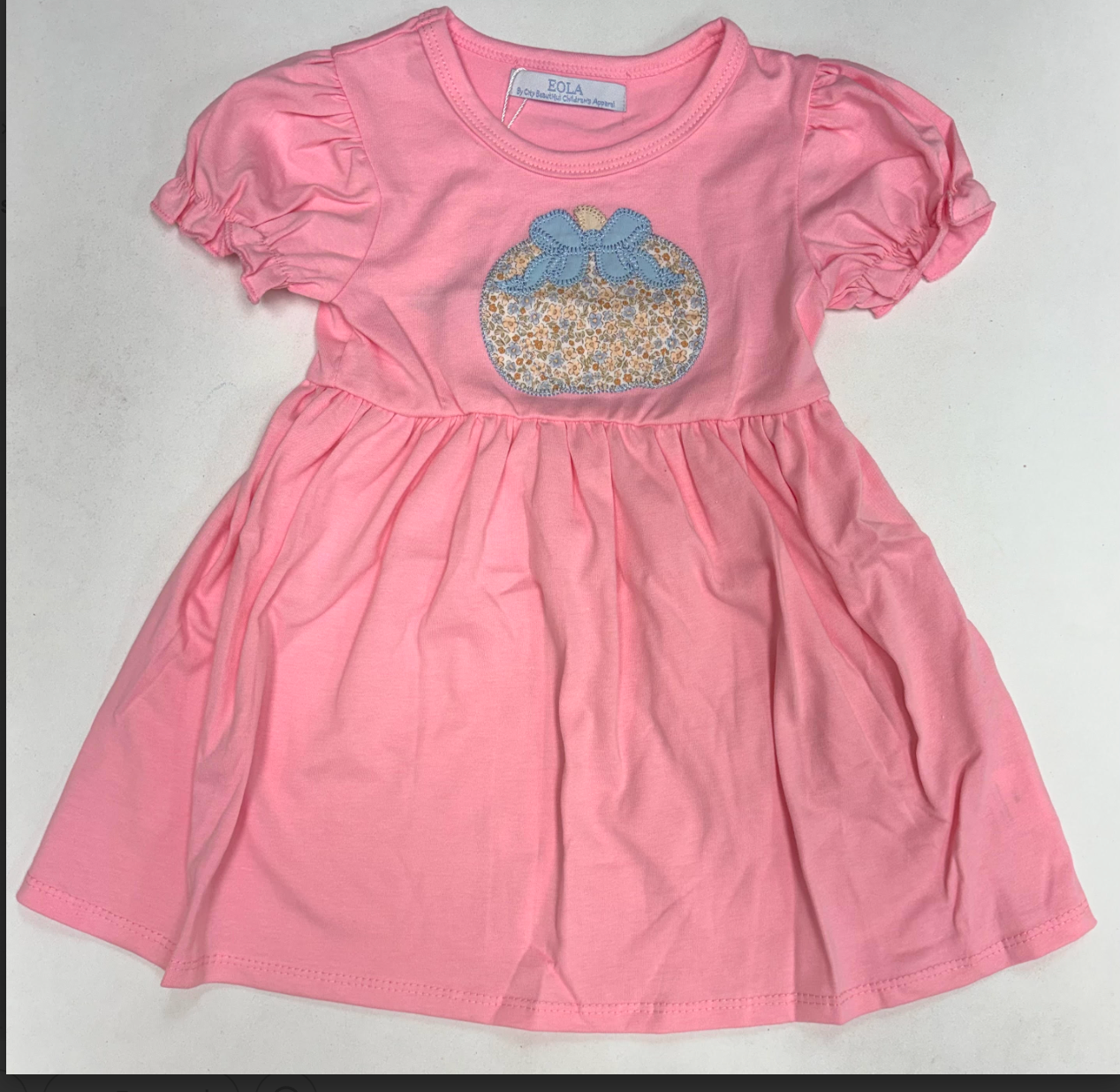 Pink Floral Knit Pumpkin Dress