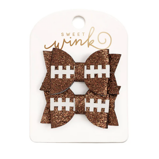 Game Day Glitter Bow Clip Set