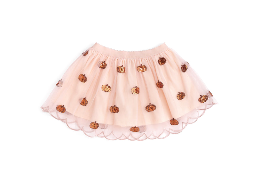 Pumpkin Sequin Scallop Tutu Skirt