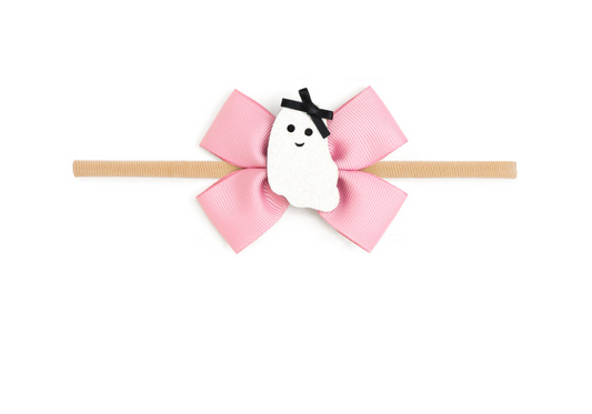 Sweet Ghost Halloween Grosgrain Bow Baby Headband