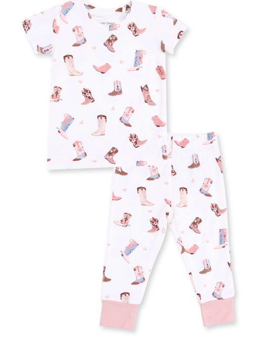 Buckarette Boots  Short Sleeve Loungewear Set