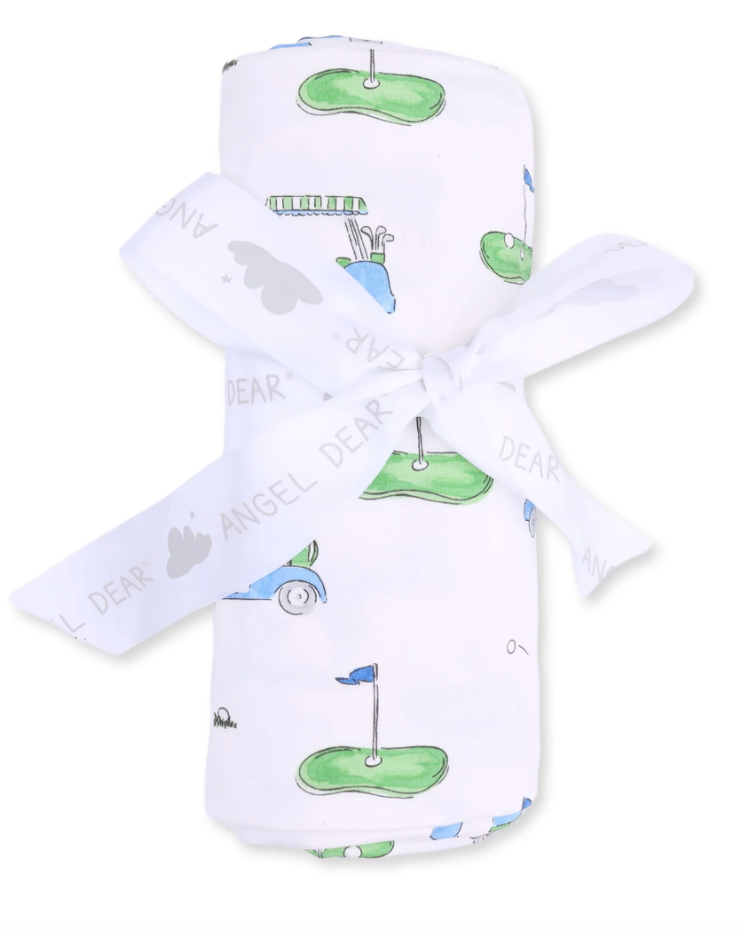 Golf Carts Blue  Swaddle Blanket