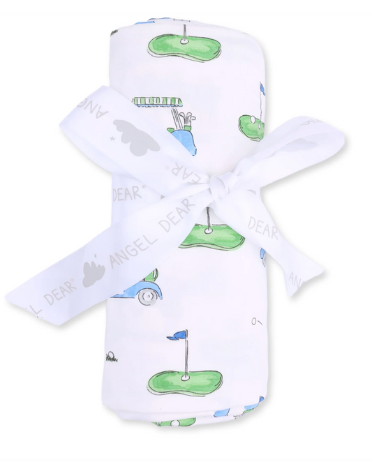 Golf Carts Blue  Swaddle Blanket