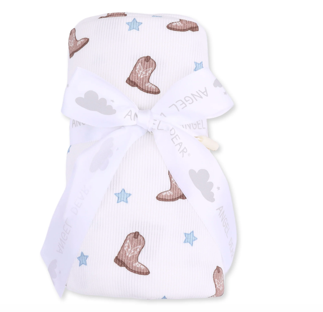 Mini Cowboy Boots  Swaddle Blanket