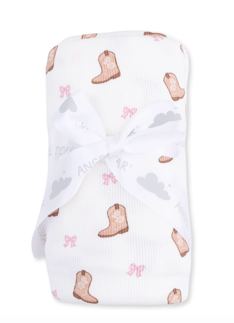 Mini Cowgirl Boots  Swaddle Blanket