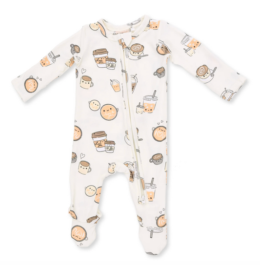 Love You A Latte  2 Way Zipper Footie