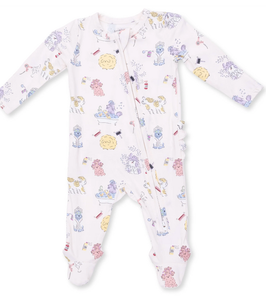 Spa Dogs  2 Way Ruffle Back Zipper Footie