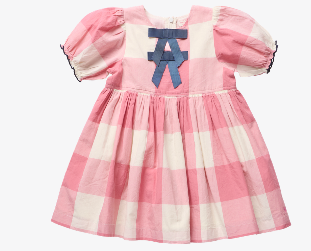 Girls Pink Checks Dress