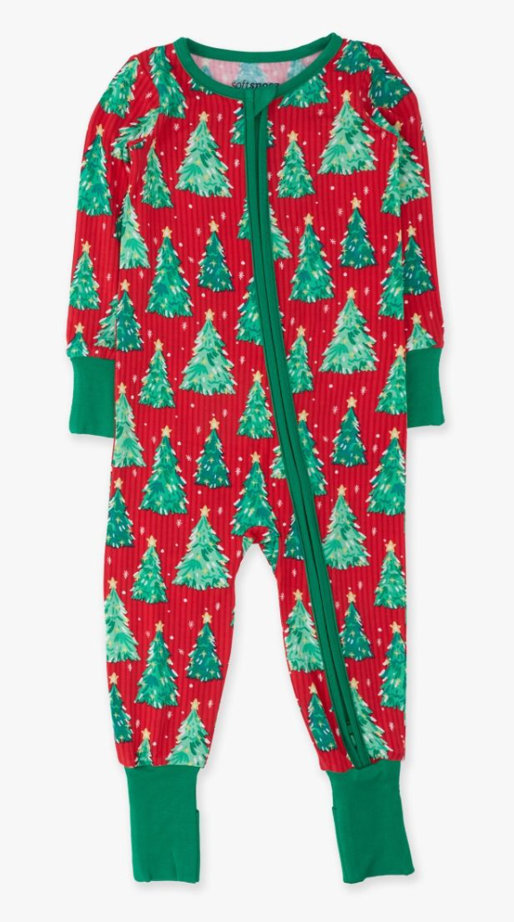 O Christmas Tree Convertible One Piece Pajama, Bamboo Viscose