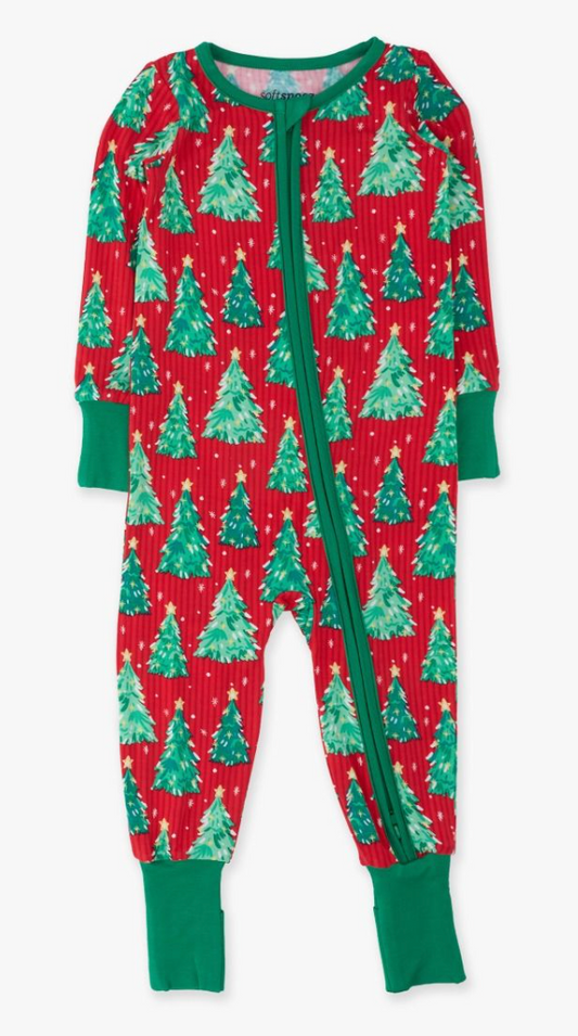 O Christmas Tree Convertible One Piece Pajama, Bamboo Viscose