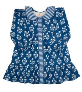 Midnight Bloom Block Print Dress