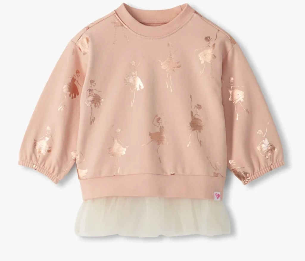 Foil Ballerinas Mix Media Top - Cameo Rose