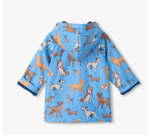 Blue Little Pups Snap Rain Coat