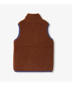 Boys Tortoise Shell Faux Sherpa Vest