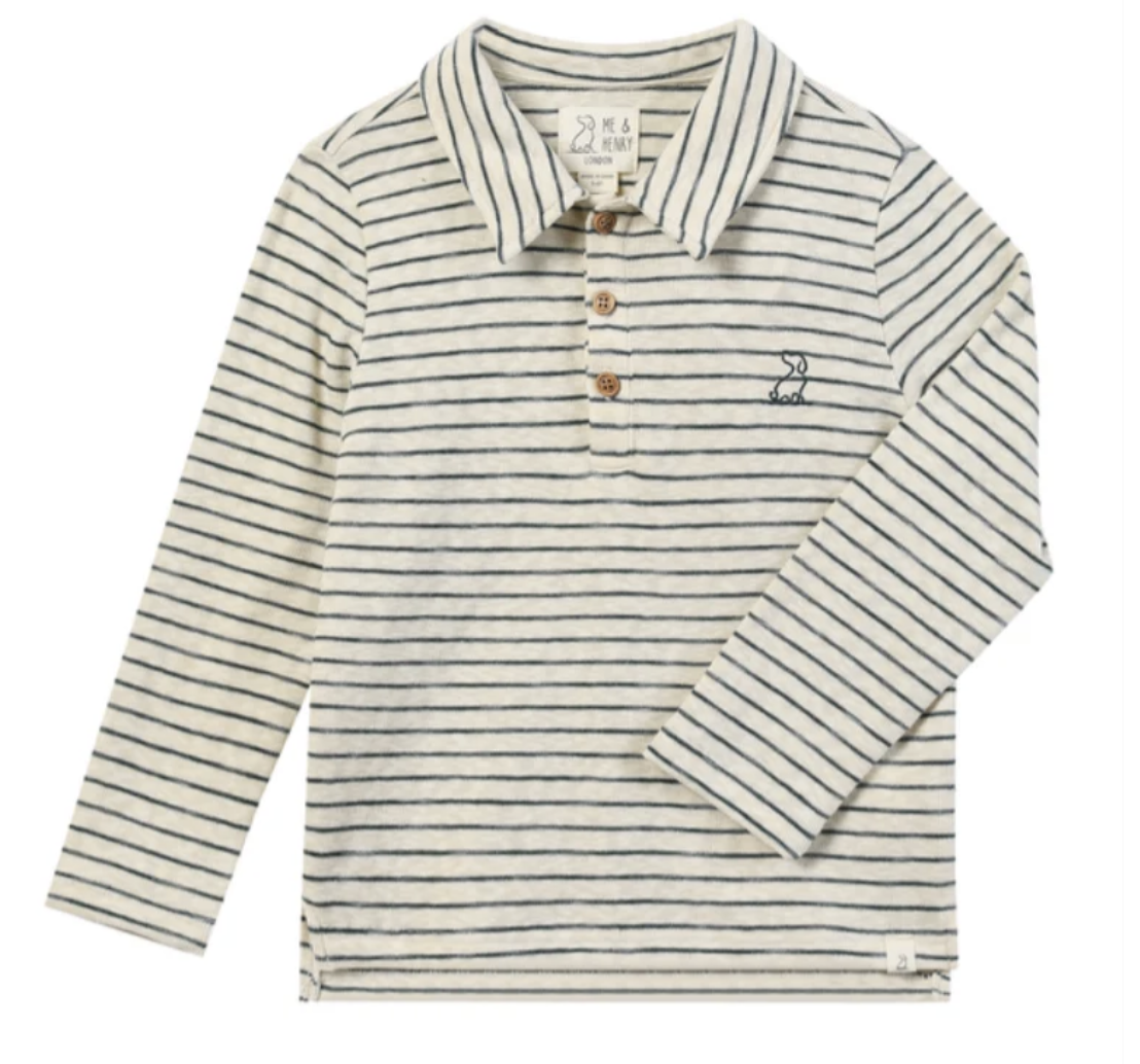 Spencer Cream/Green stripe Polo