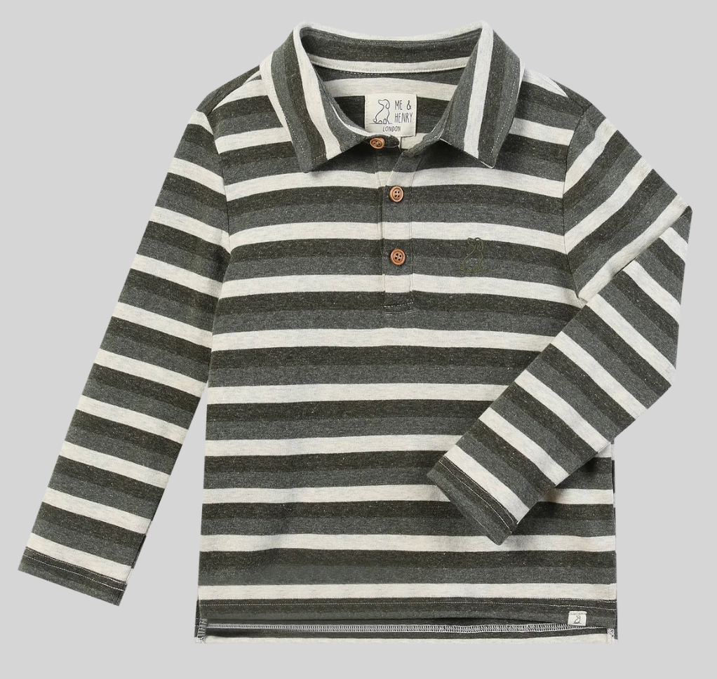 Waverly Sage/Cream Stripe Polo