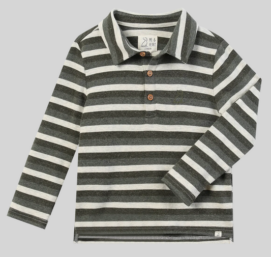 Waverly Sage/Cream Stripe Polo