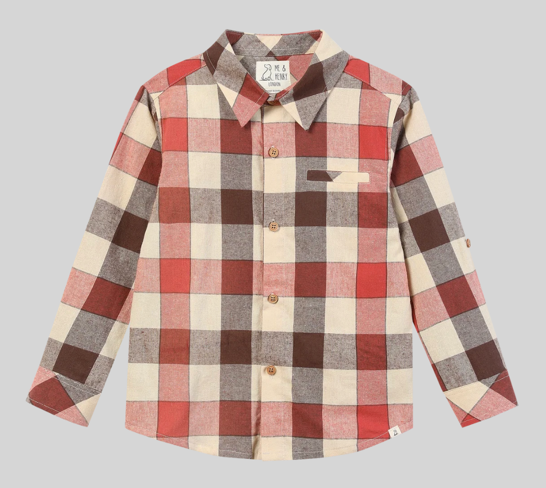 Atwood woven rust/cream large plaid