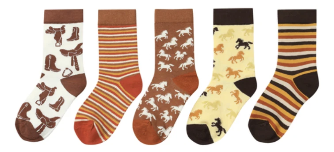 Bigfoot Cowboy Print 5-pack Socks