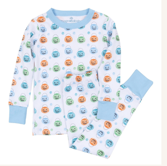 Pumpkin Party L/S Pajamas - Blue