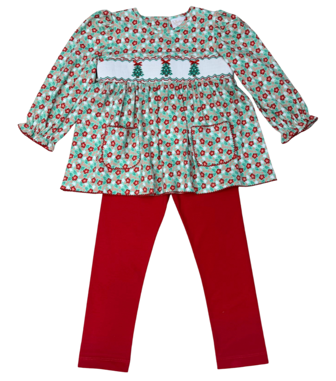 Christmas Tree Trio Smocked Legging Set