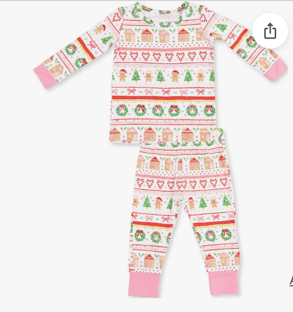 Gingerbread Faire Isle L/S Lounge Set - Pink
