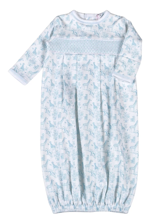 Blue Baby Safari Hand Smock Gown